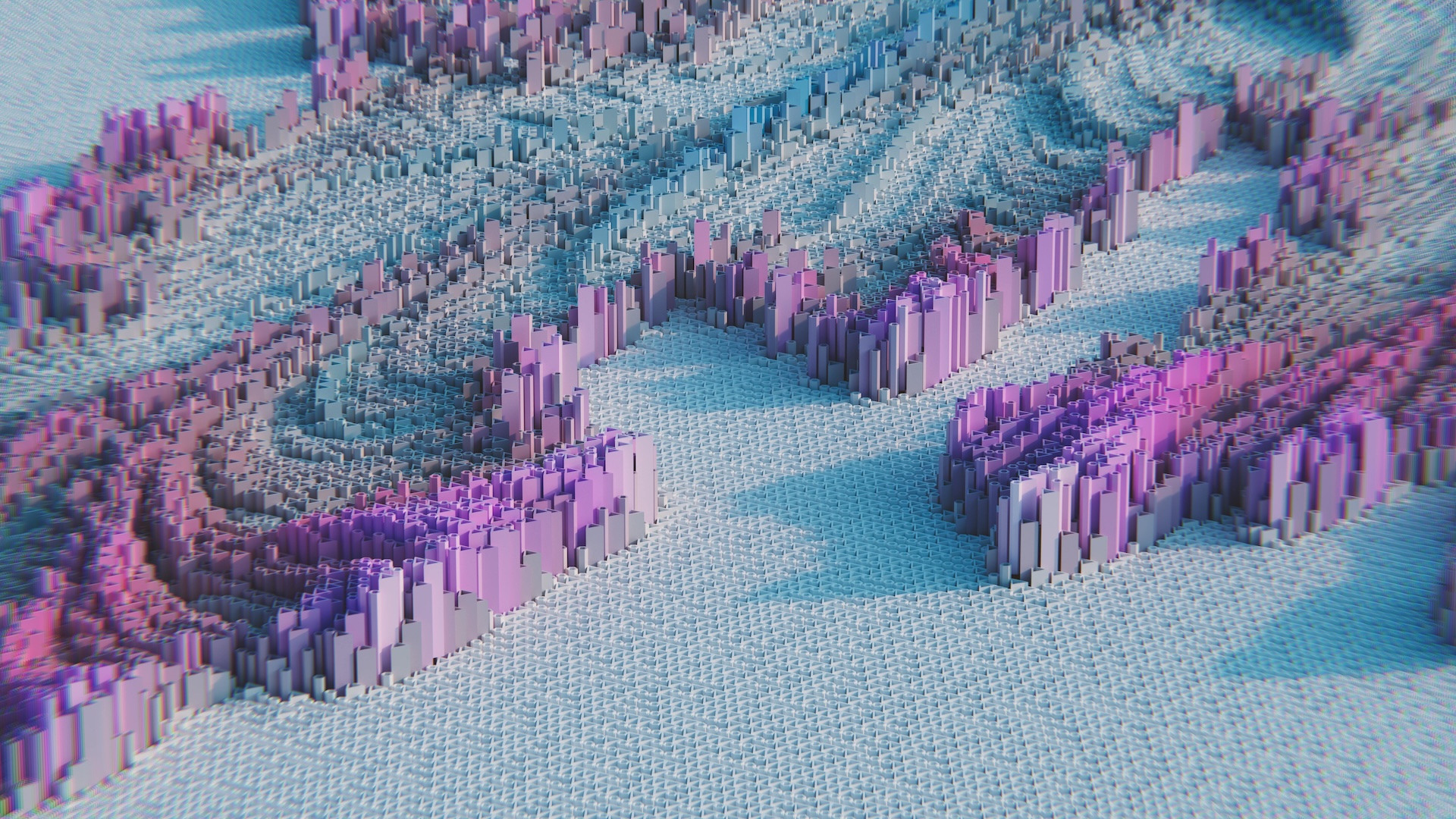 Textura abstracta 3D en tonos azul y morado representando datos digitales | Axyom